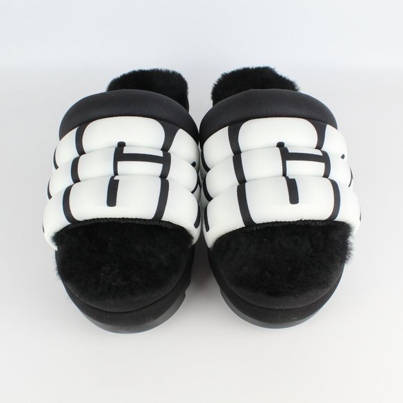 NEW UGG Maxi Genuine Shearling Sporty Logo Slide Sandals, - Picture 7 of 14